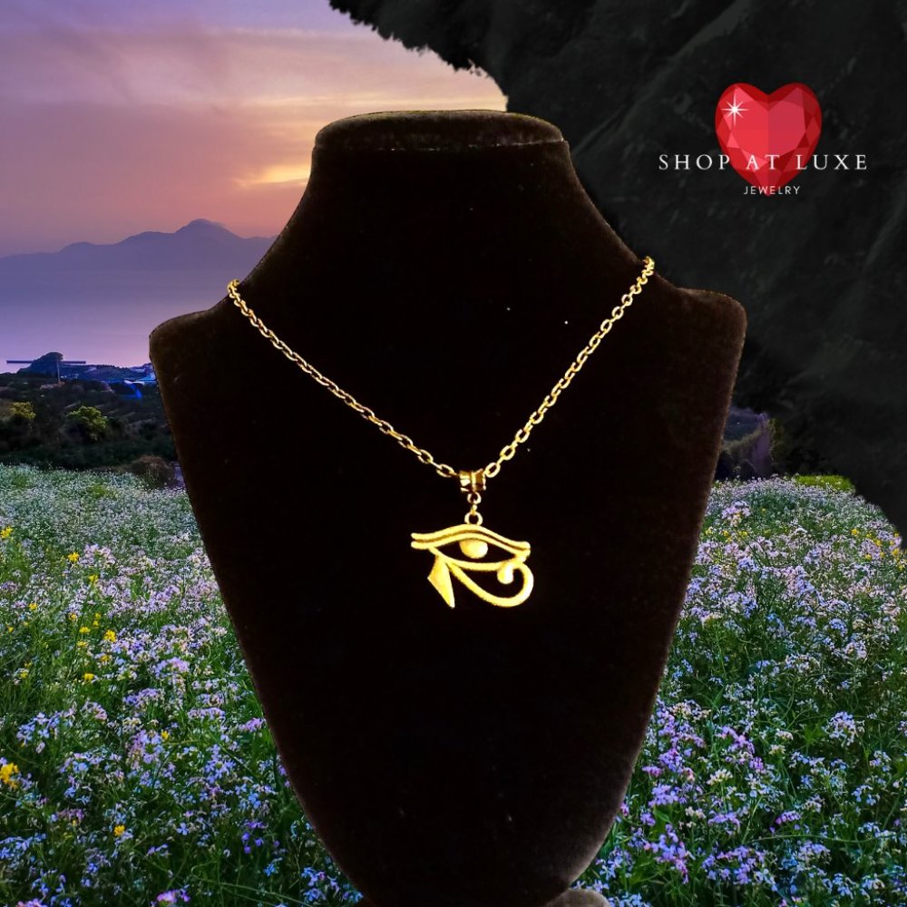 Antique Bronze Eye Of Horus Necklace